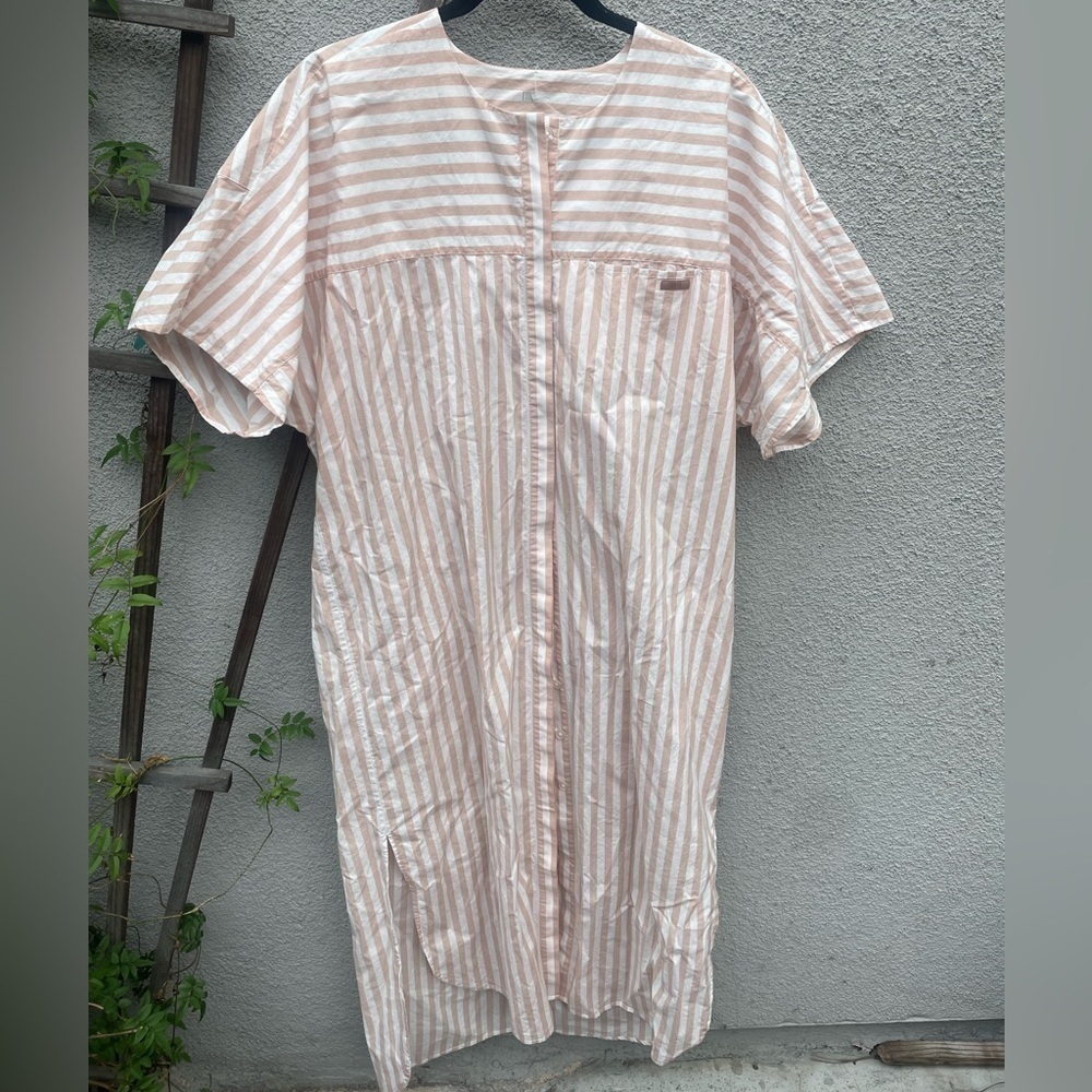 Lunya Stripe Button Down Maxi dress